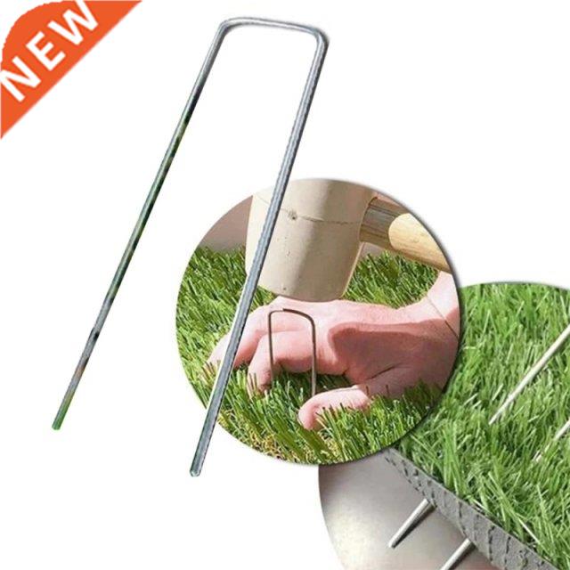 50 Pcs Garden Landscape Staples Galvanized Stakes Pins Lawn
