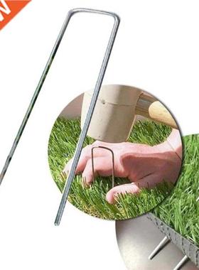 50 Pcs Garden Landscape Staples Galvanized Stakes Pins Lawn