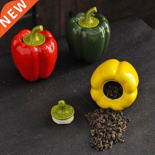 Red Yellow Green Pepper Vegetable Ceramic Crafts Teaware