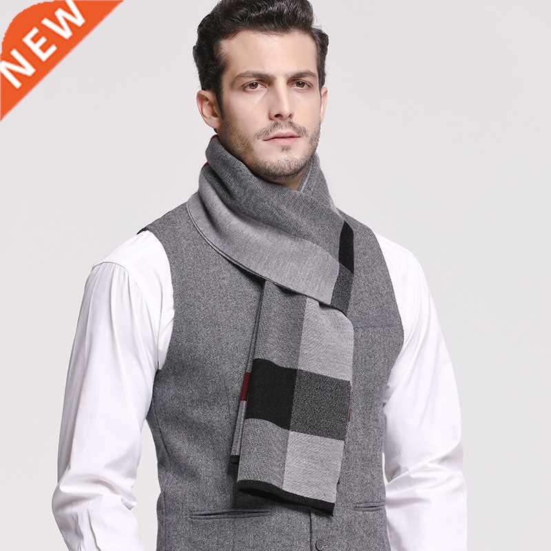 RUNMEIFA 2022 Classic Autumn & Winter Warm Plaid Man Sca