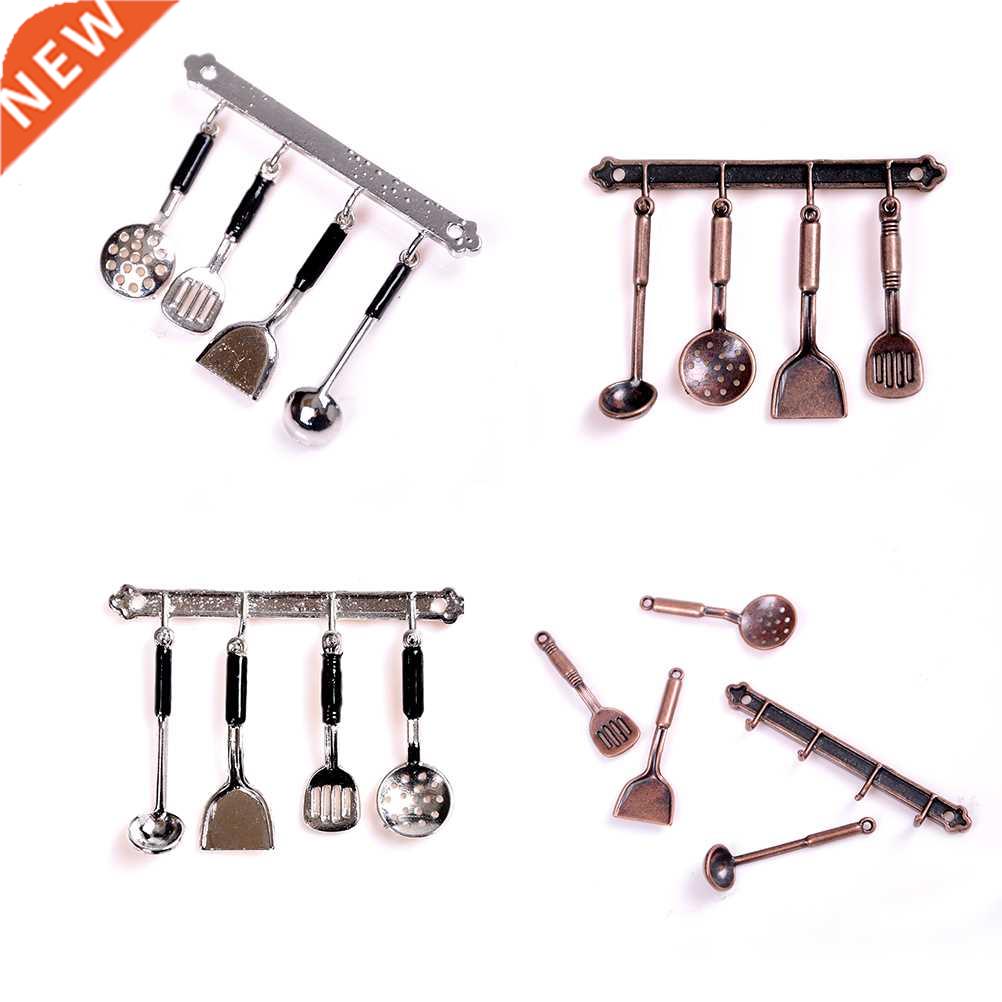 1set 1/12 Scale Dollhouse Miniature Metal Frypan Frying Pans