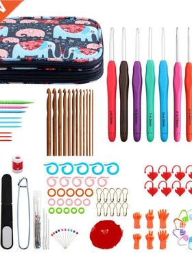 Crochet Hook Kit Weaving Tools Knitting Needle Large Eye Blu