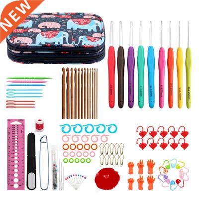 Crochet Hook Kit Weaving Tools Knitting Needle Large Eye Blu
