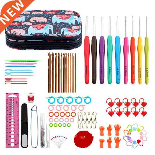Crochet Hook Kit Weaving Tools Knitting Needle Large Eye Blu
