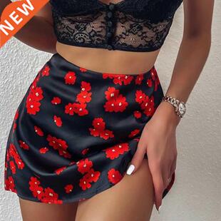 Ladies Summer Floral Printing Short Mini Skirts Casual Boho