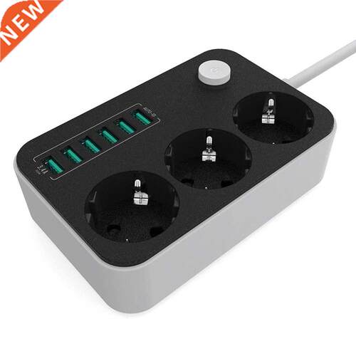 6 USB Ports Socket Charger Extension power strip Cord Chargi