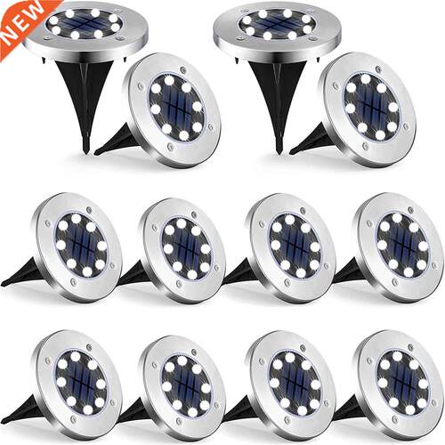 Solar Garden Lights Outdoor 8 LED Solar Ground Lights Waterp
