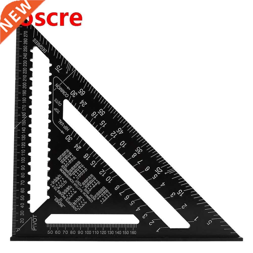 12 inch Metric Aluminum Alloy Triangle Angle Ruler Protracto