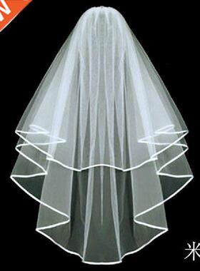 Wedding Simple Tulle White Ivory Two Layers Bridal Veils