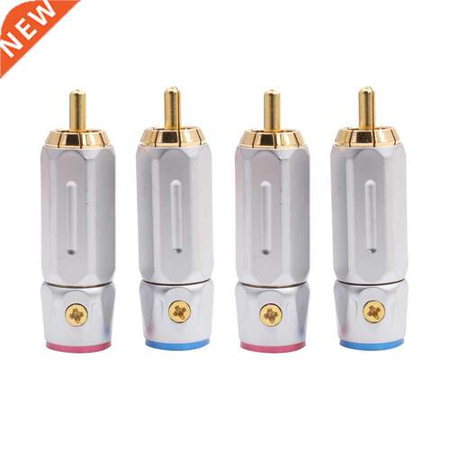 40Pcs brass Gold Plated RCA Connector Plug HIFI Audio Phono