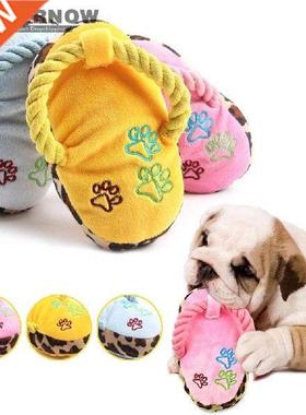 Dog Slippers Shoes Shpe Toy Pet Plush Sounding Teeth Toy