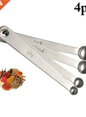 4pcs Measuring Spoons Stainless Steel Spice Kitchen Baking S