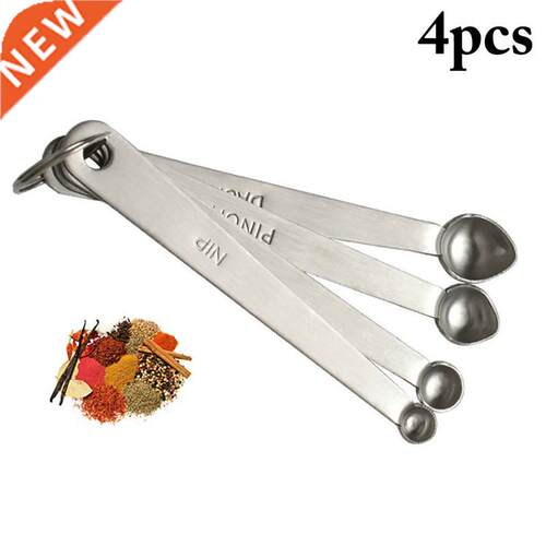 4pcs Measuring Spoons Stainless Steel Spice Kitchen Baking S