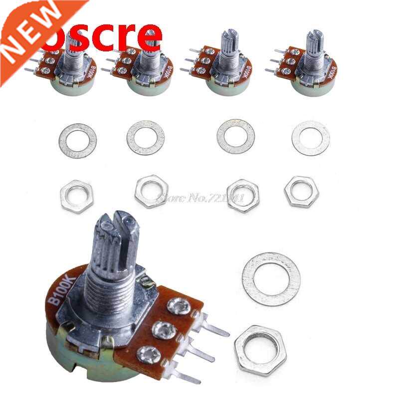 5Pcs 100K ohm Linear Taper Rotary Potentiometer Panel Pot 1