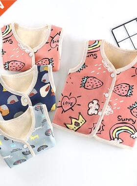 new Toddler Vest Cotton Prnted Kds Thck Wastcoats nfant