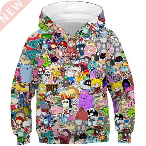 Children Harajuku Anime Cartoon Hoodies Adventure Time Kawai