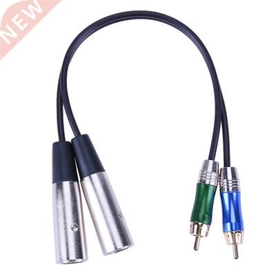 Adapter Cable Connector pin 2 XLR Male to 2 RCA Male PVC/PE