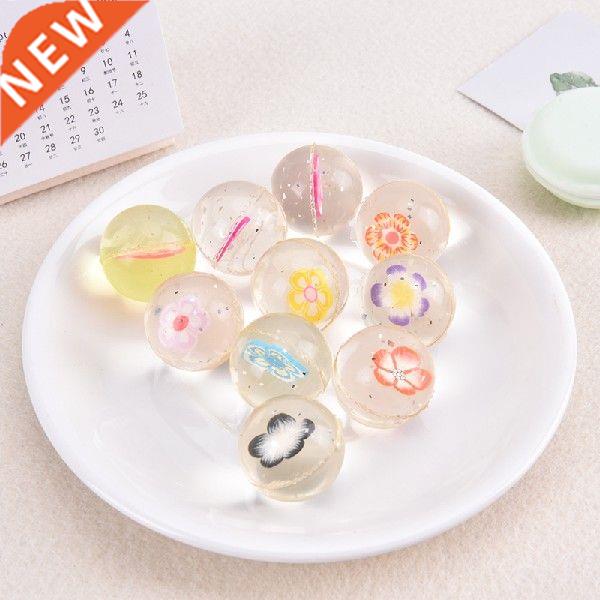 10pcs Funny Toy Balls 25mm Mixed Bouncy Ball Jumping Solid