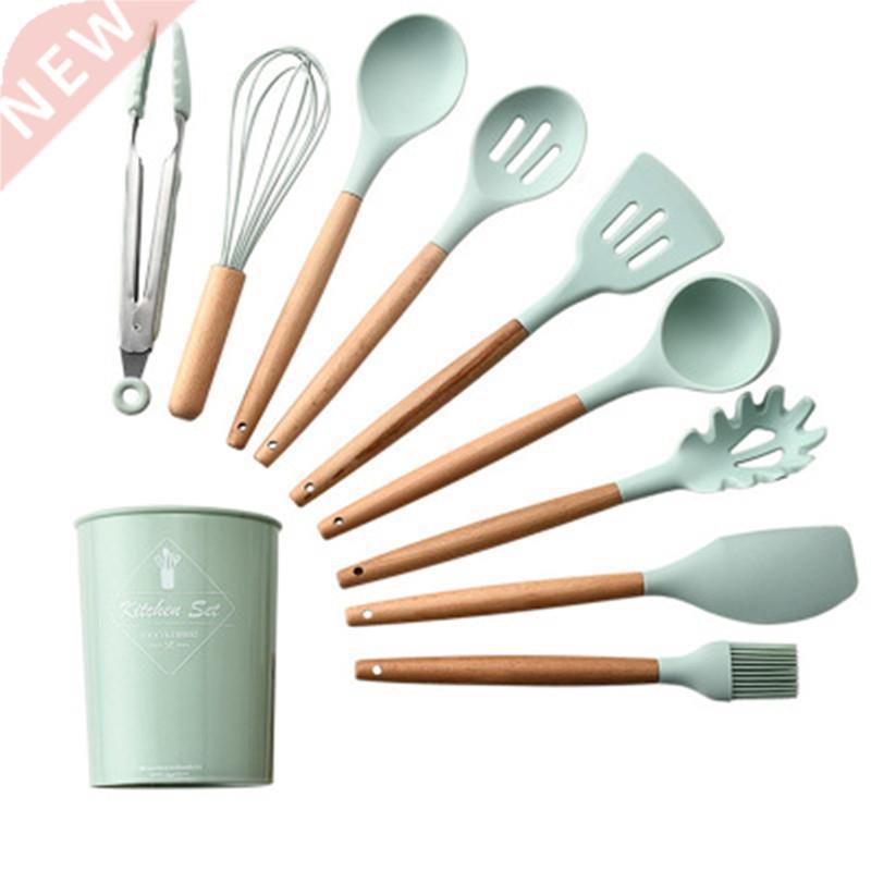 9-12PCS Silicone Utensils Set Spatula Shovel Soup Spoon Egg