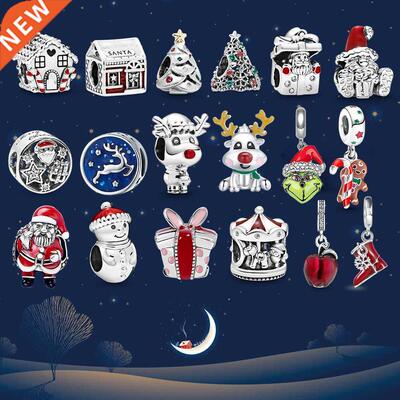 Christmas 925 Sterling Silver Christmas Santa Claus Charm El