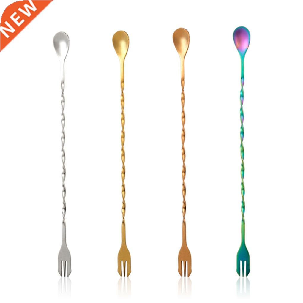 4Pcs Stirrers Spoon Barware Dessert Spoon Shaker Spiral