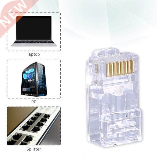 100Pcs 8P8C UTP RJ45 Cat6 Connector Socket Unshielded Gold P