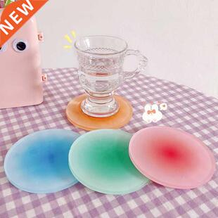 Acrylic Cup Coaster Coffee Mug Pad Round Gradient Placemat H