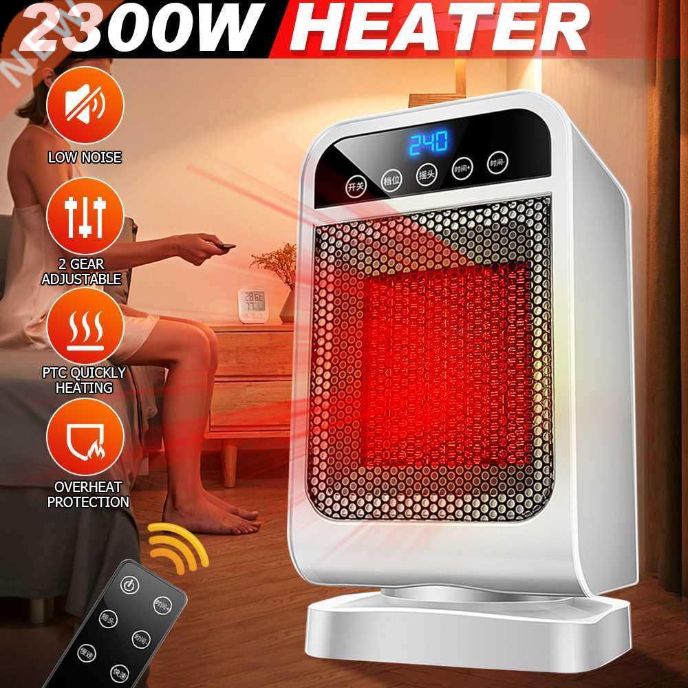 200W Digital Display Electric Heater 2 Gear Fan Warmer Fan