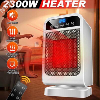 200W Digital Display Electric Heater 2 Gear Fan Warmer Fan
