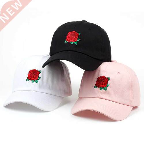 2018 new Red Rose Flower Baseball Cap Women Snapback Cap Wit