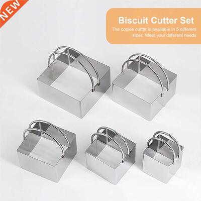 Stainless Steel Biscuit Mould Portable Square Shape Cake Fon