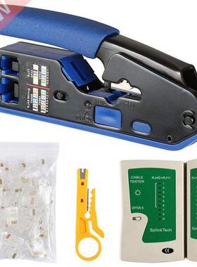 Network Cable Tester RJ45 Crimp Tool Kit CAT5 CAT5E CAT6 Cri