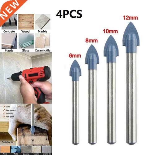 4pcs 6-12mm Triangle Drill Bit Glass Tile Cement Wall Drilli