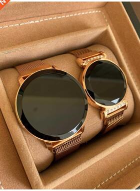 Rose Gold Color Mesh Magnet Cord Touch Screen Dear Watches