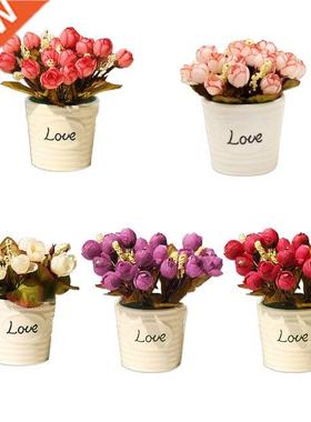 New Style 1 Bouquet with 15 Heads Silk Artificial Rose Flowe