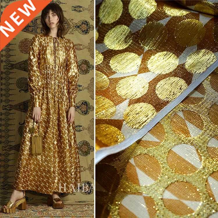 golden jade circle silk bright silk gold thread jacquard