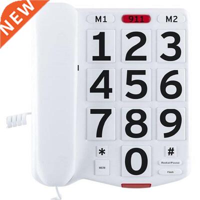 Large Letter Key Landline, Wired Desktop Phone With Handset,