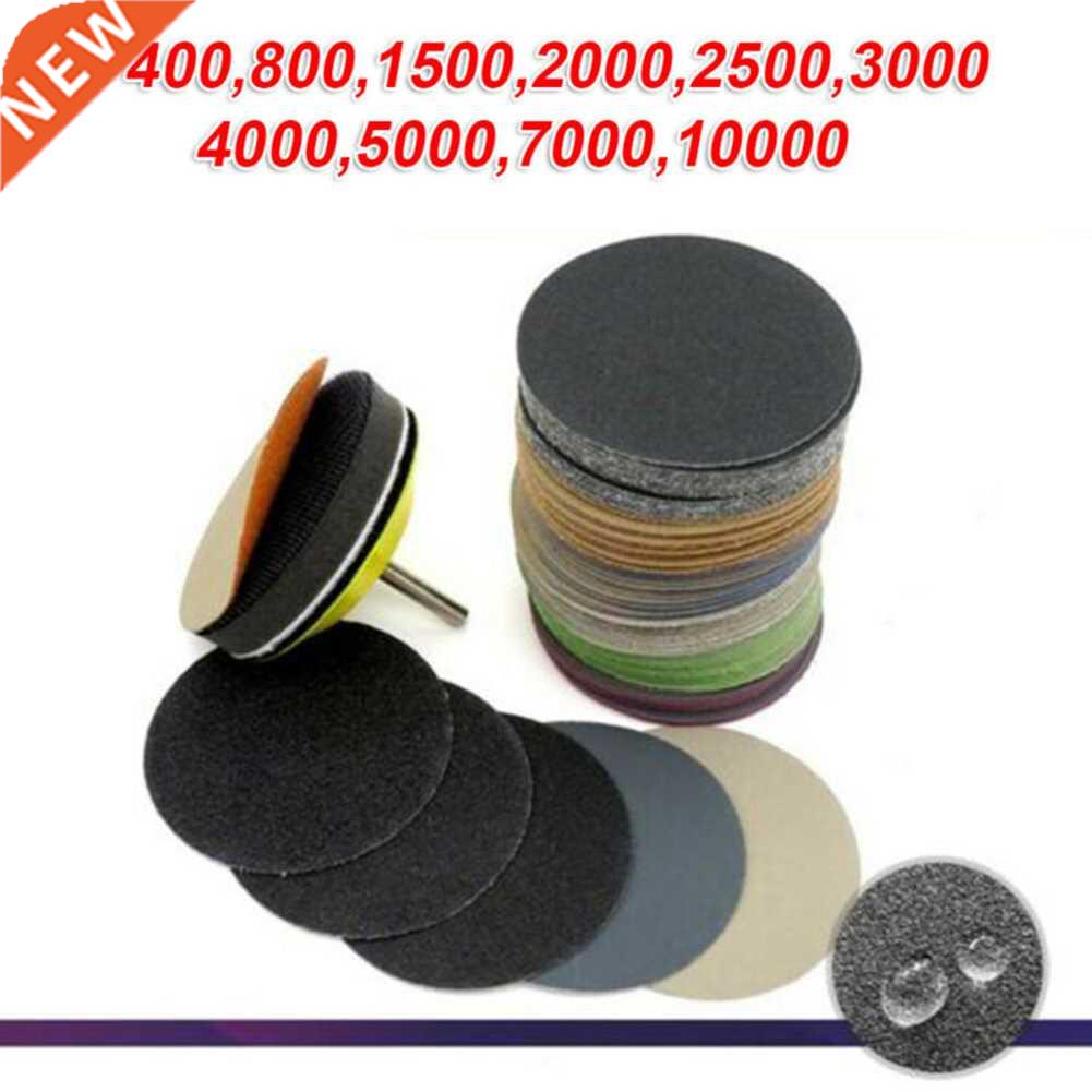 Universal 3 Inch 50pcs Kit Wet Dry Sandpaper Hook Loop Roun
