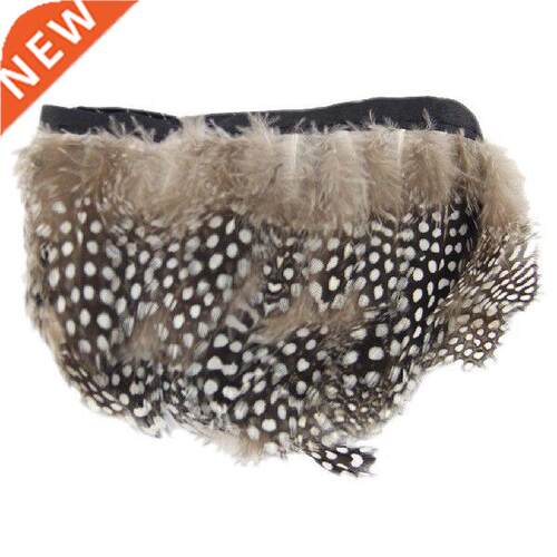 Fowl Feather Fringe 2 Yards Trim Pearl Spots Feather Lace -