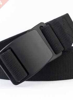 Tactical men's elastic Belt black Plastic Buckle Army Milita