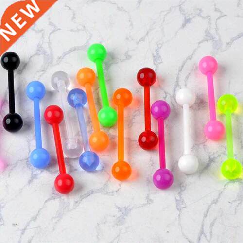 10pcs/lot Colorful Flexible UV Silicone Tongue Nipple Stud B