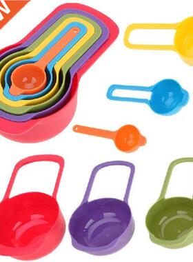 6 Pcs/Set Kitchen DIY Measuring Cup Rainbow Color Stackable