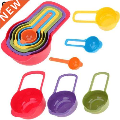 6 Pcs/Set Kitchen DIY Measuring Cup Rainbow Color Stackable