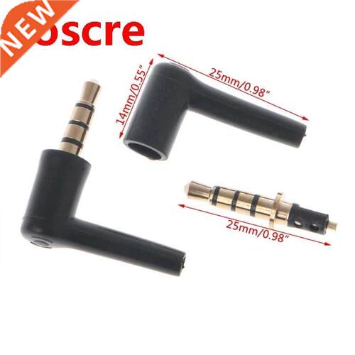 10 Pcs Gold Plated 3/4 Pole 3.5mm 90° Male Stereo Headph