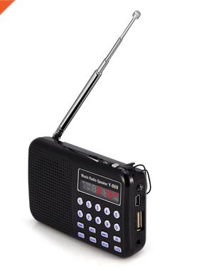 Y-869 FM Radio with Antenna Music Player Mini Speaker LED Fl