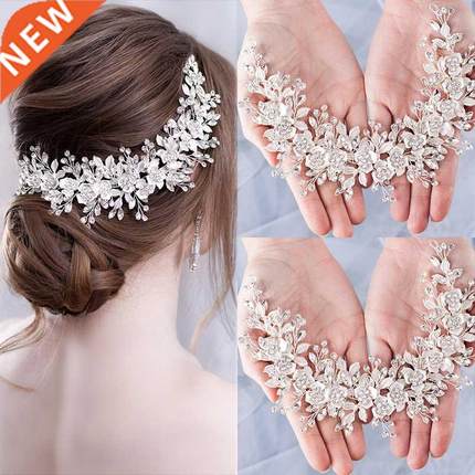 Slve rColor Brdal Flower Headband Prom Tara Weddng Har