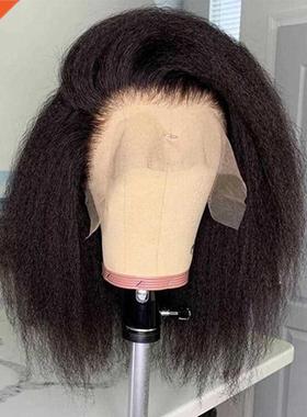 Kinky Straight Bob Wig 100% Human Hair Wigs 150 Density Coar