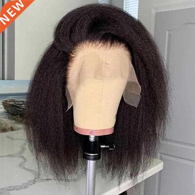 Kinky Straight Bob Wig 100% Human Hair Wigs 150 Density Coar