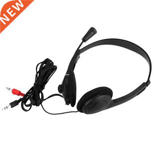 3.5mm Stereo Wired Headset With Microphone Adjustable Headb