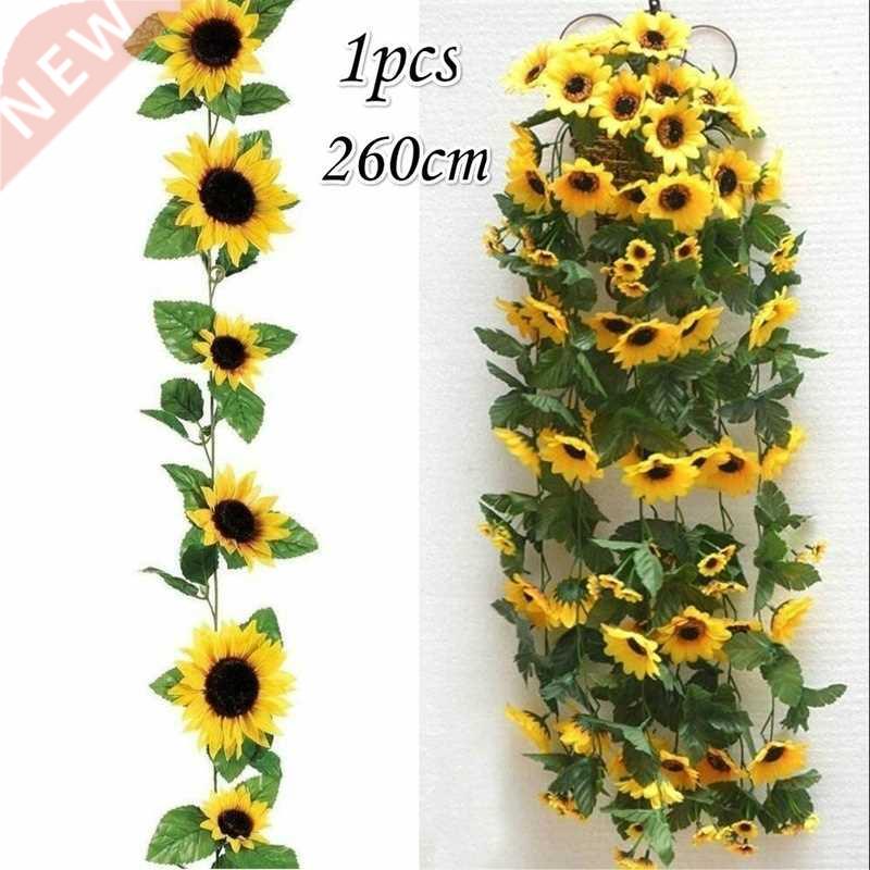 1pcs 260cm Artificial Yellow Sunflower Garland Flower Vine W